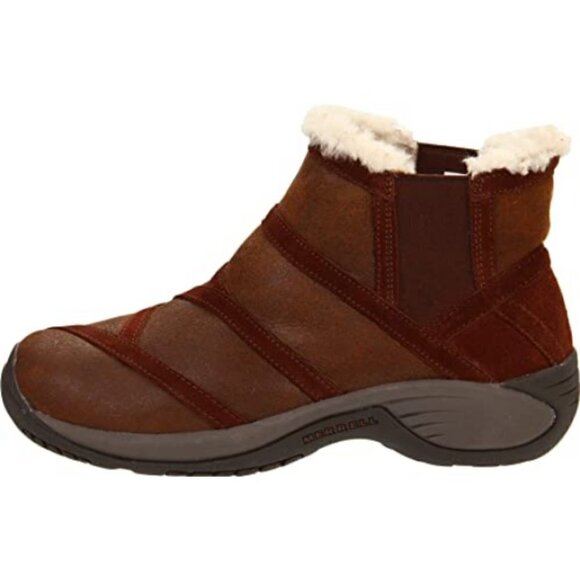 MERRELL Encore Flurry Cocoa Boot OrthoLite QForm Comfort Winter Ankle Booties - Picture 3 of 10